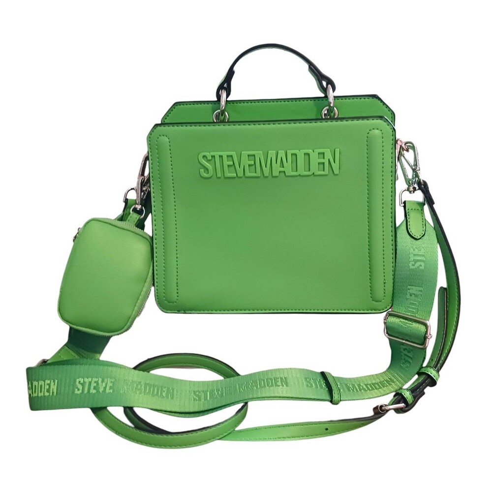 Steve Madden Bevelyn Convertible Crossbody Satchel Bag Green Flare Air Pod Case